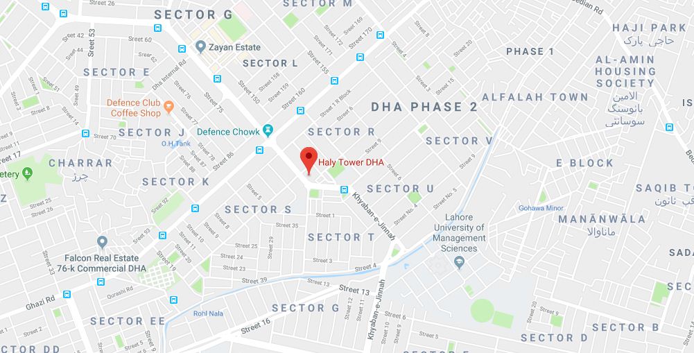 DHA Haly Tower Location Map